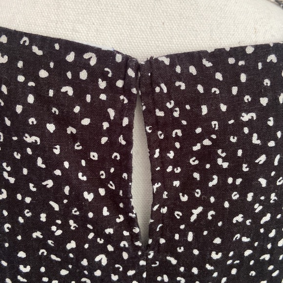 Old Navy linen dress black white dot pattern medium high neck halter sheath - Picture 9 of 15